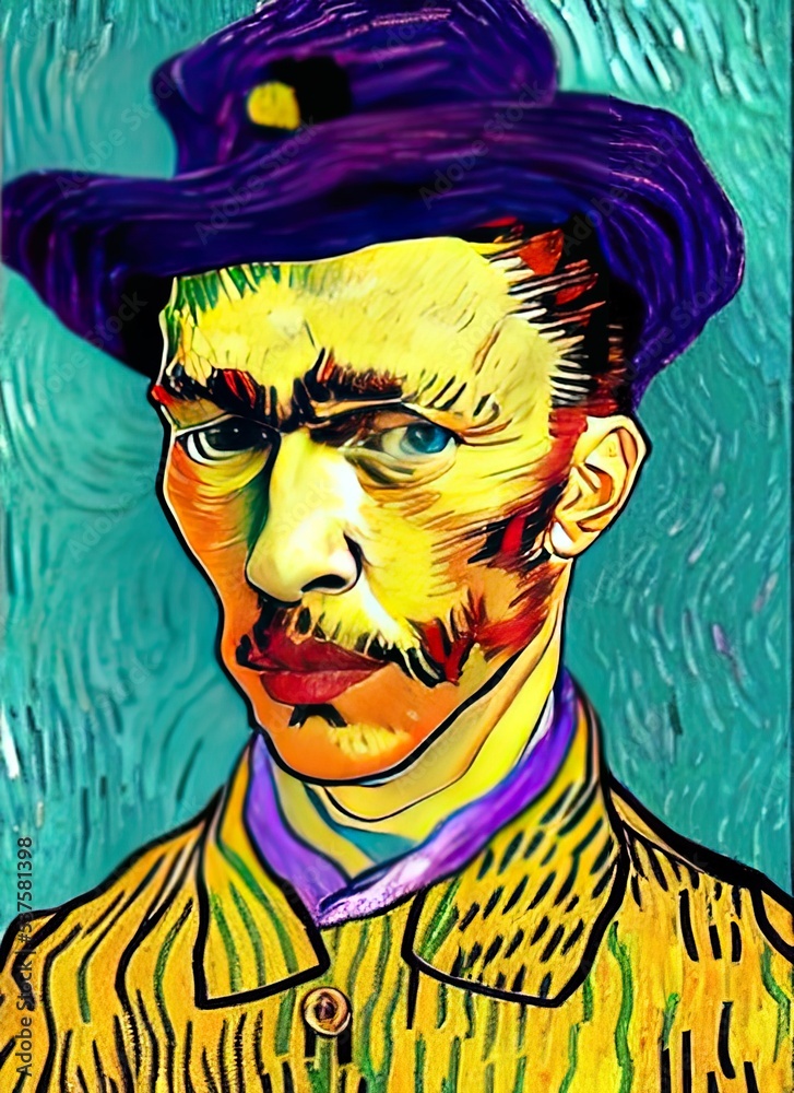 Van Gogh caricature portrait satire original art fair use copyright