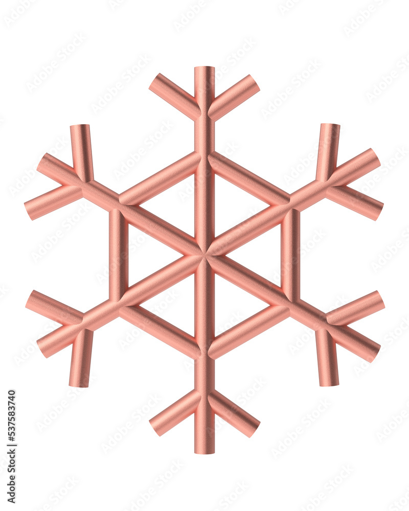 Christmas line art. Christmas snowflake. 3D illustration. Christmas line art. Christmas snowflake. 3D illustration.