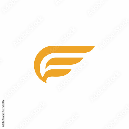 Modern logo initial letter e with wings element
