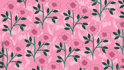 Art Illustration Background Pattern Seamless symbol icon botanical logo plants flower and leaf