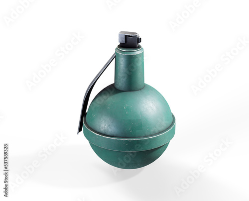 Black Hand Flash Bang Smoke Grenade 3d illustration 3d render