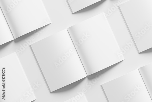 US Letter Size Magazine Brochure 3D Rendering White Blank Mockup