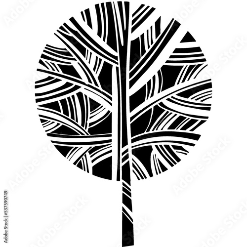 Transparent cut out tree. d...