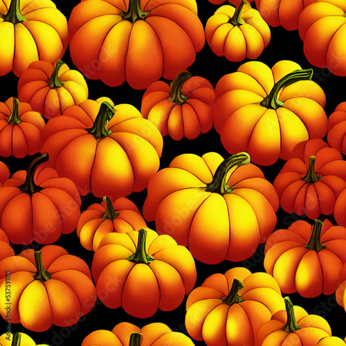 illustrated autumn harvest pumpkin background. 