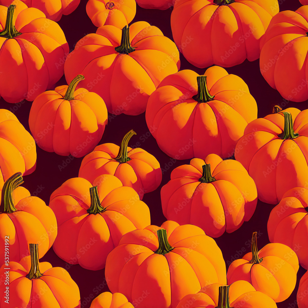 illustrated autumn harvest pumpkin background.	