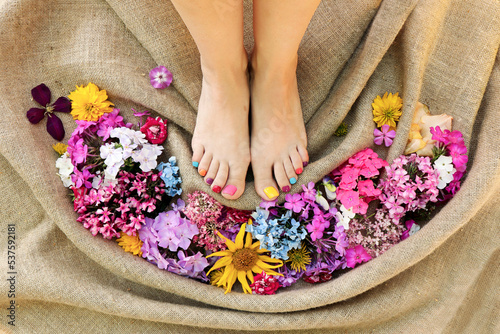feet and flowers