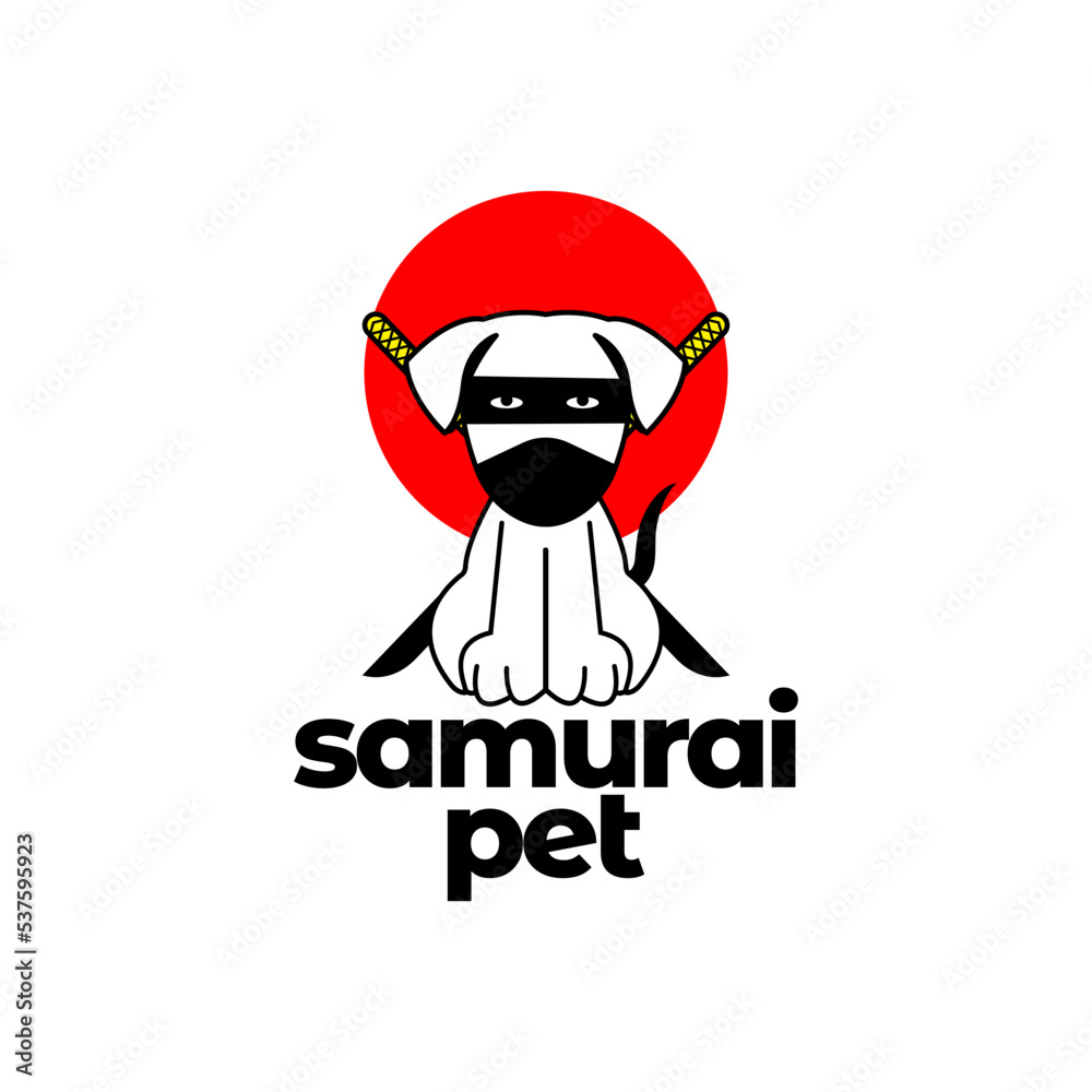 Samurai Dog Logo Design Vector Samurai Dog Logo Design Vector
