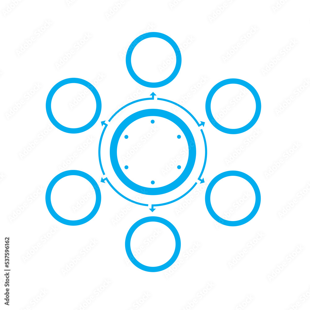 Infographic template monochrome isolated for six positions Infographic template monochrome isolated for six positions