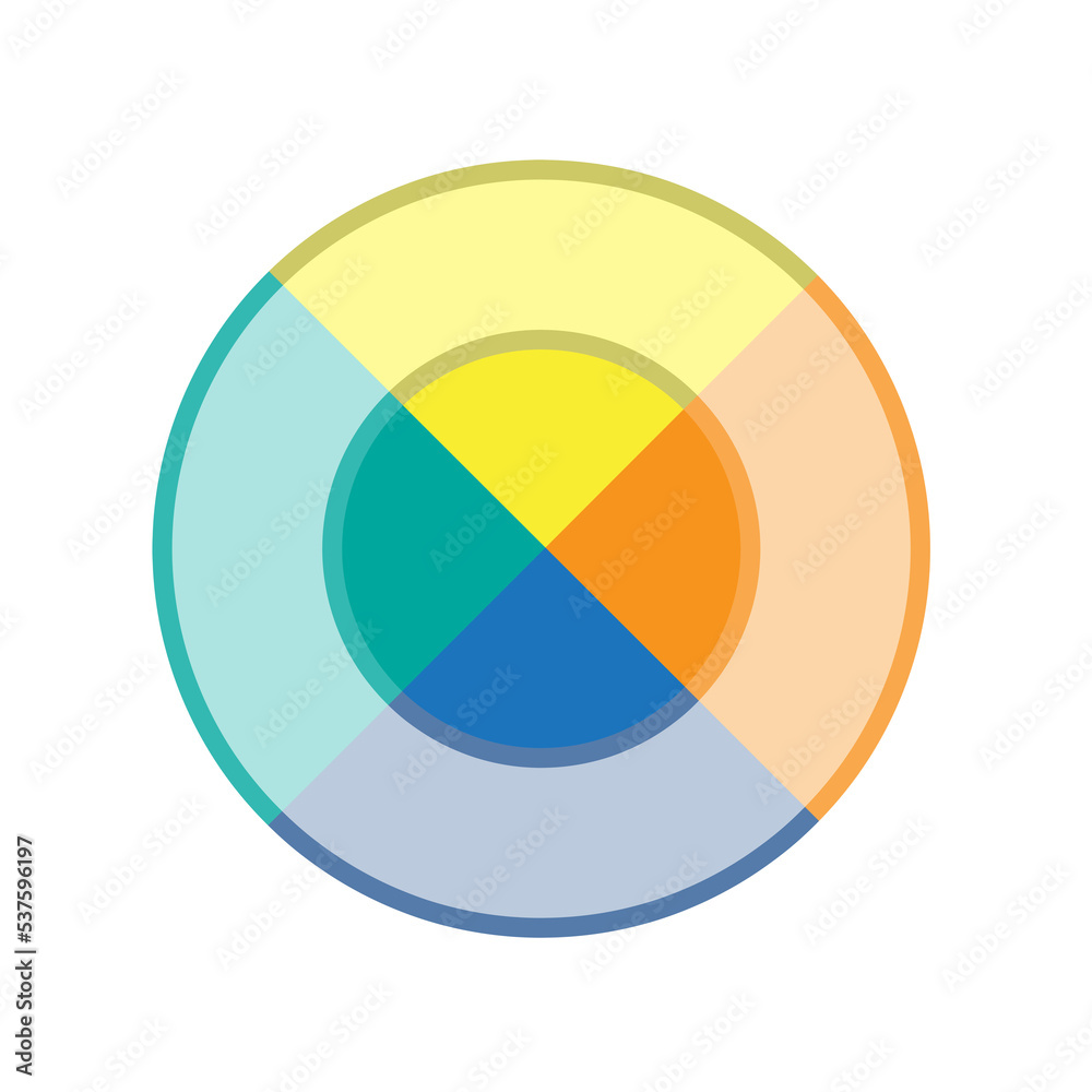 Obraz premium Isolated pie chart with four positions