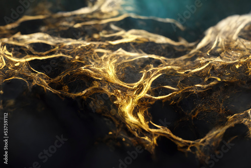 golden background with waters in gold and colored inks. decorative image for events, weddings or elegance