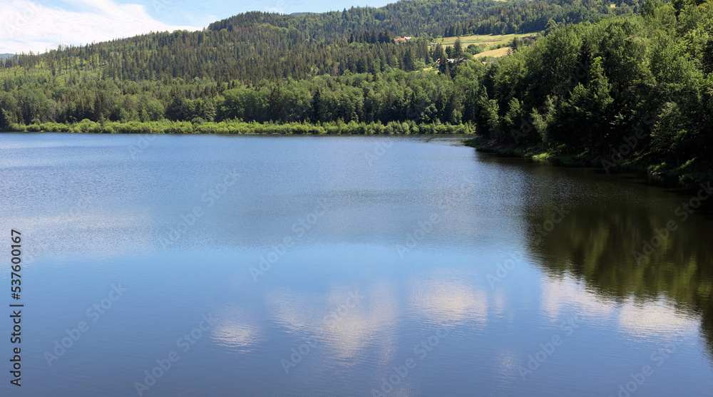 Lake in the Beskid Mountains in Poland