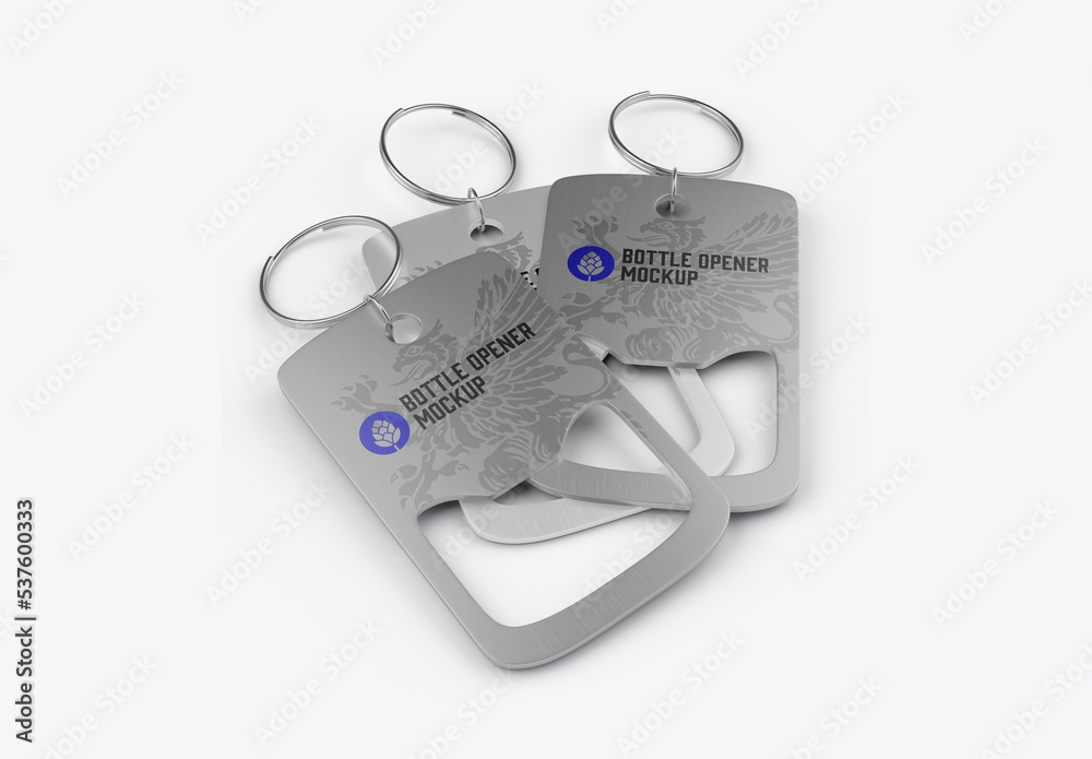 Square Metallic Bottle Opener Mockup Stock Template Adobe Stock