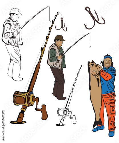 fisherman and fishing vector design.