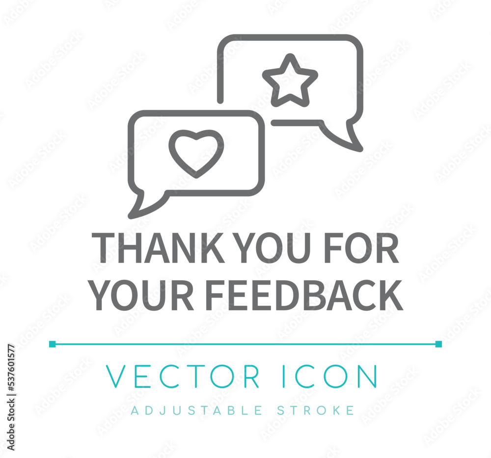 Thank You For Your Feedback Line Icon Thank You For Your Feedback Line Icon