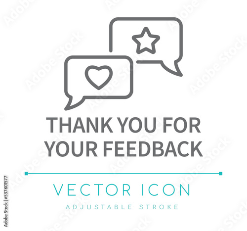 Thank You For Your Feedback Line Icon