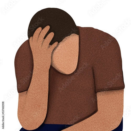 person with a headache
a man holding his head, upset by the fall of the market