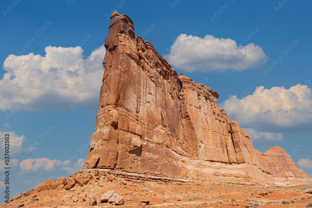 Travel and Tourism - Scenes of the Western United States. Red Rock Formations Near Arches National Park, Utah. Courthouse Towers.
