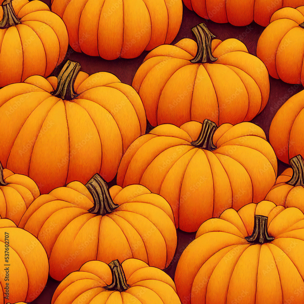 illustrated autumn harvest pumpkin background. illustrated autumn harvest pumpkin background.