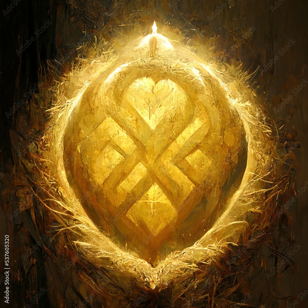 Golden Rune Mandala Buddhist - Digital Art, 3D Render, Concept Art ...