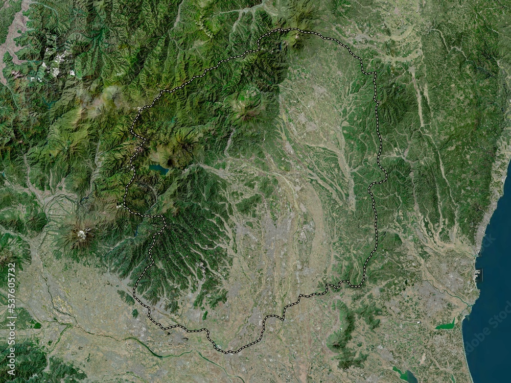 Naklejka premium Tochigi, Japan. High-res satellite. No legend