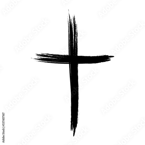 Cross sign in Grunge Brush isolated on white background. vector eps10