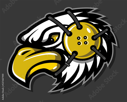 eagle mascot wearing wrestling headgear for school, college or league sports