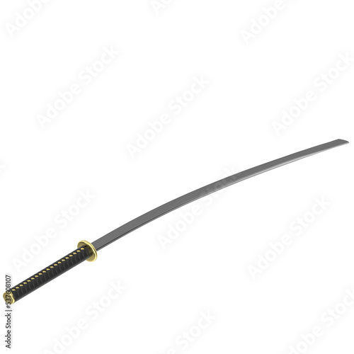 3d rendering illustration of a katana sword 