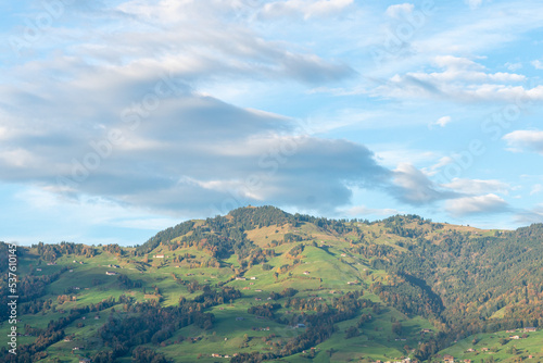 Swiss landscape with mountains
