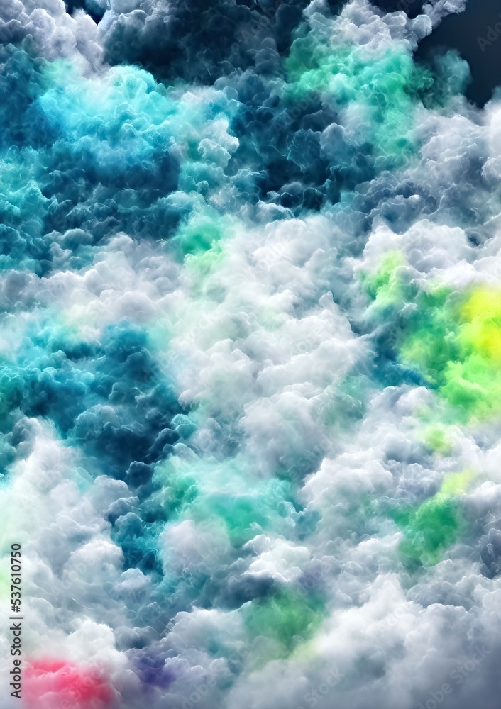 abstract watercolor hand drawn background in cloud, grass shape. artistic painting creative wallpaper.