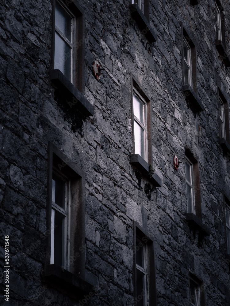 old brick wall with windows old brick wall with windows