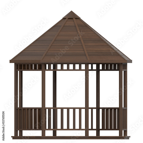 3d rendering illustration of a kiosk pavilion gazebo
