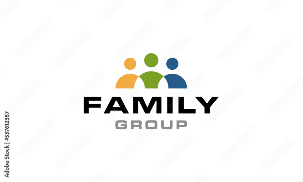 Logo of three people being a business group.