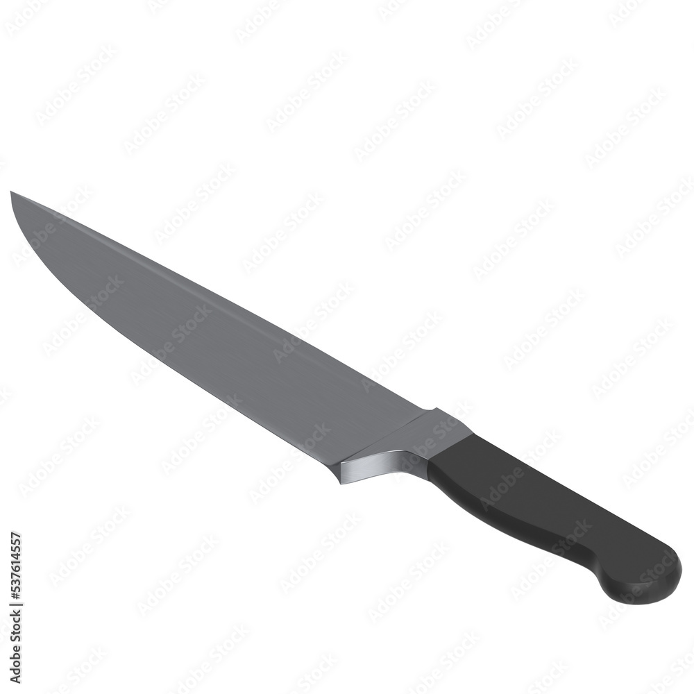 3d rendering illustration of a chef kitchen knife 3d rendering illustration of a chef kitchen knife
