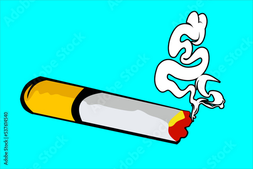 Cigarette vector design that emits smoke. Filter cigarettes ready to be smoked