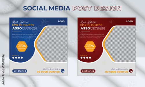 Modern and creative Set of Editable minimal square banner and web internet ads with color variation templates. Corporate Business Social Media Post Layout Vector Design Template.