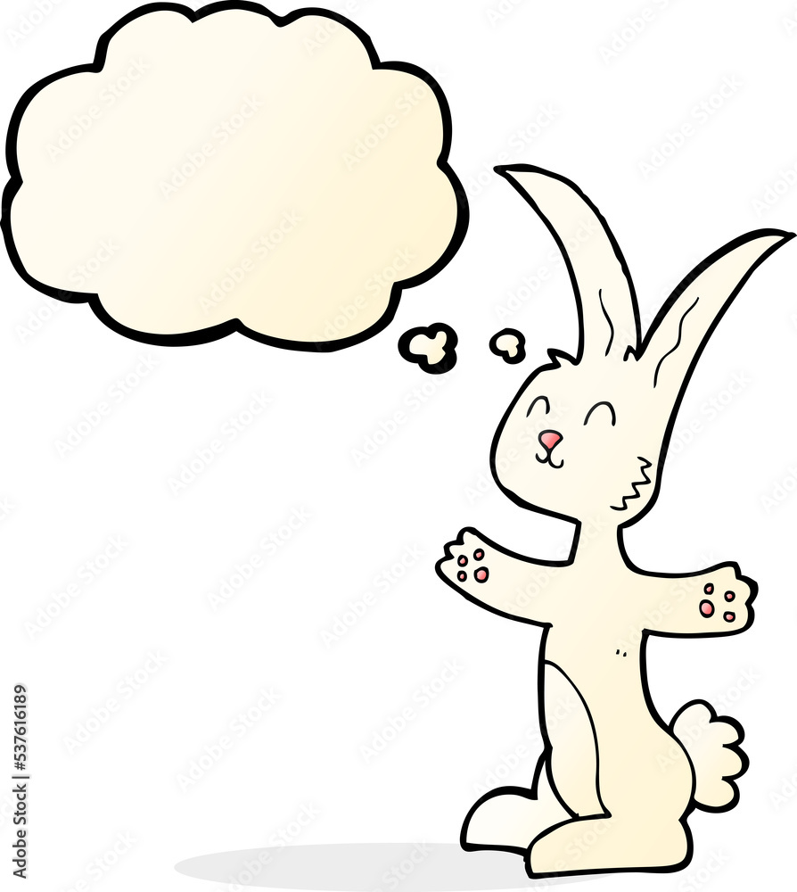 cartoon rabbit with thought bubble cartoon rabbit with thought bubble