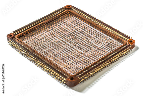 Magnetic-core memory on white background. photo