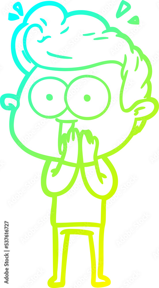 cold gradient line drawing of a cartoon man cold gradient line drawing of a cartoon man