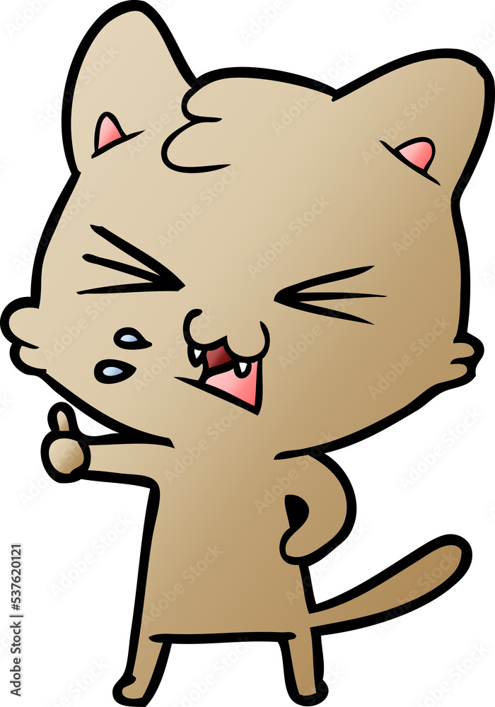cartoon cat hissing