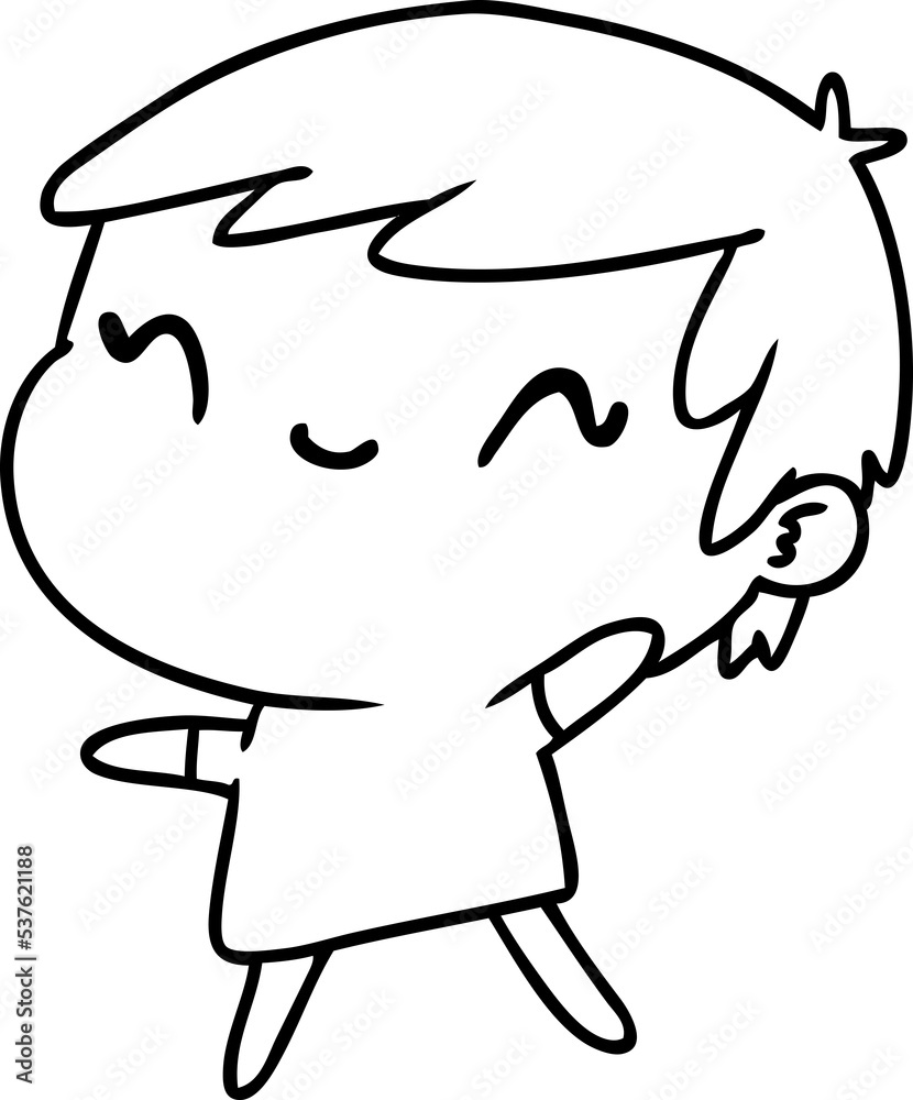 line drawing illustration of a cute kawaii girl line drawing illustration of a cute kawaii girl