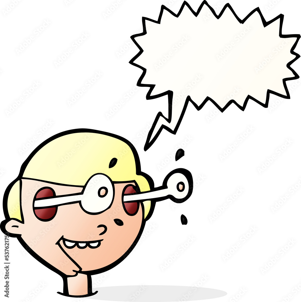 cartoon excited boy's face with speech bubble cartoon excited boy's face with speech bubble