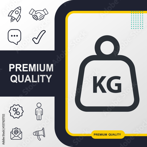 Weight icon graphic element. Modern design.