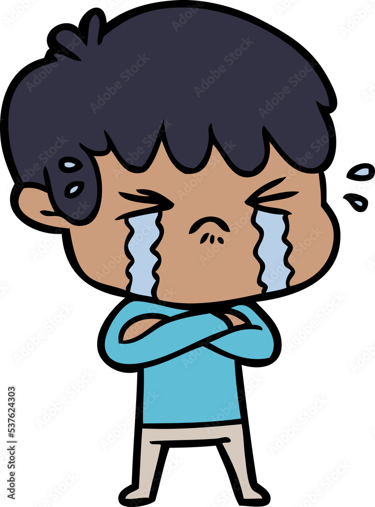 cartoon boy crying