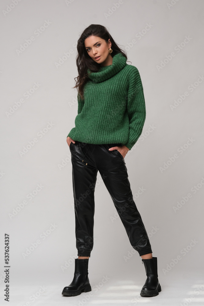 Fashionable clothes on beautiful brunette. Fashionable clothes on beautiful brunette.