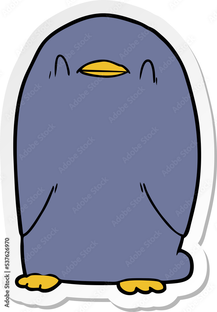 sticker of a cartoon penguin sticker of a cartoon penguin