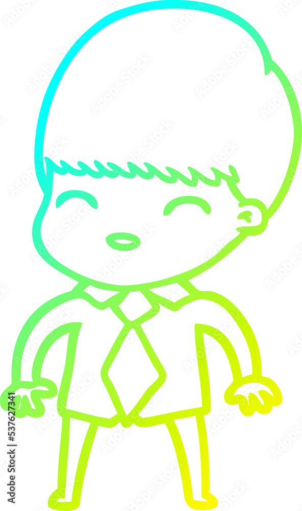 cold gradient line drawing of a happy cartoon boy cold gradient line drawing of a happy cartoon boy
