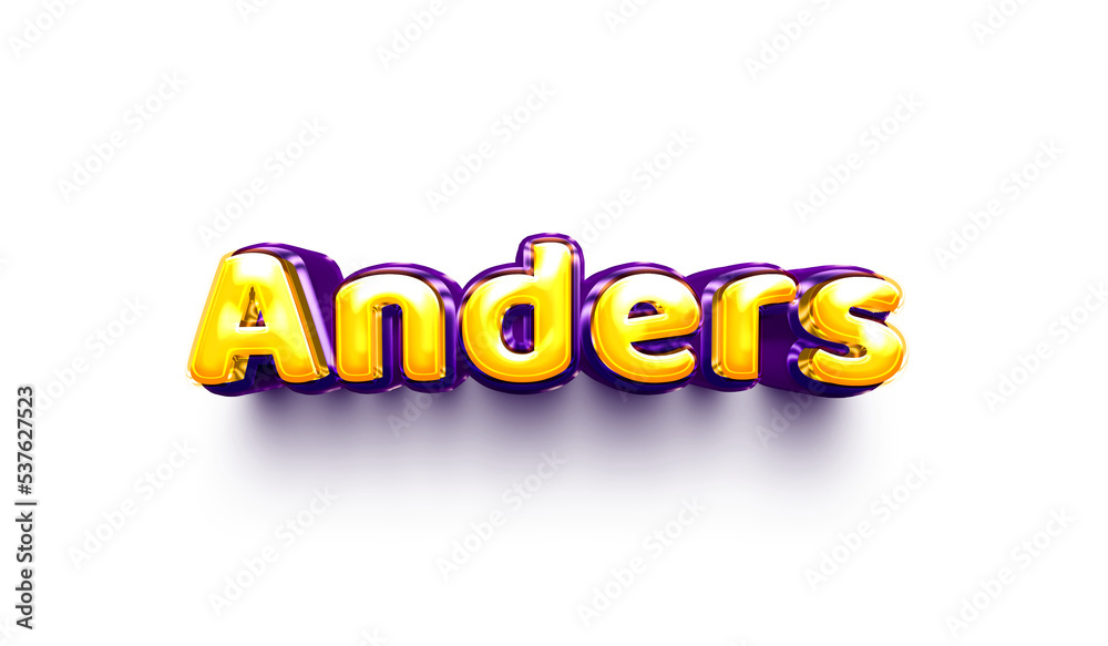 names of boys English helium balloon shiny celebration sticker 3d inflated Anders