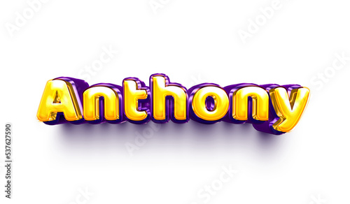 names of boys English helium balloon shiny celebration sticker 3d inflated Anthony photo