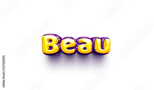names of boys English helium balloon shiny celebration sticker 3d inflated Beau