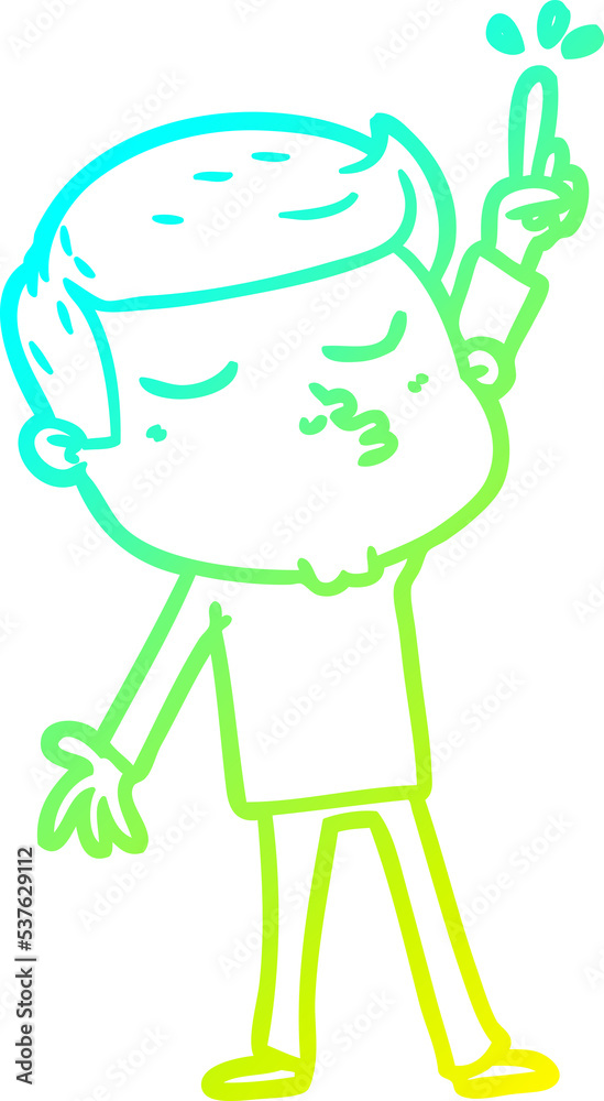 cold gradient line drawing of a cartoon model guy pouting cold gradient line drawing of a cartoon model guy pouting